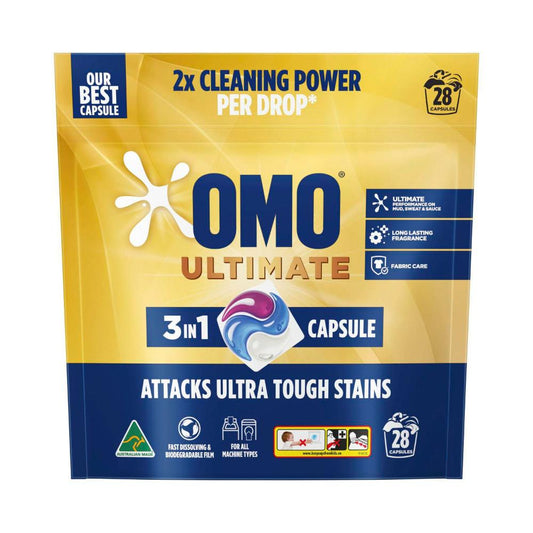 OMO Ultimate 3 in 1 Laundry Capsules 28 Washes - 28 pack