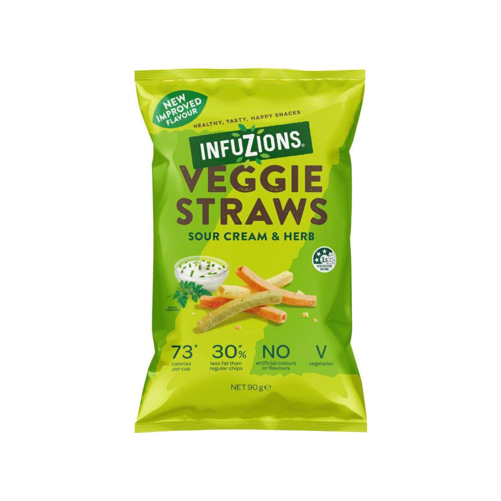 Infuzions Veggie Straws Sour Cream & Herb - 90g