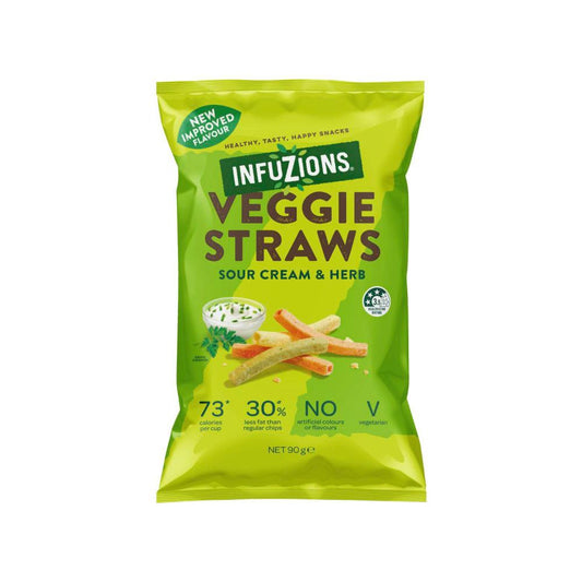 Infuzions Veggie Straws Sour Cream & Herb - 90g