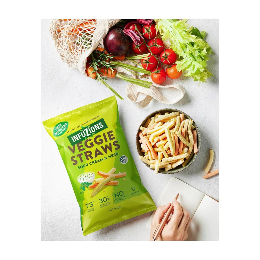 Infuzions Veggie Straws Sour Cream & Herb - 90g