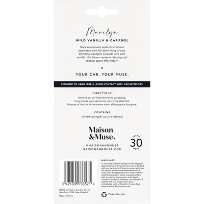 Maison & Muse Car Air Freshener Mild Vanilla & Caramel Each