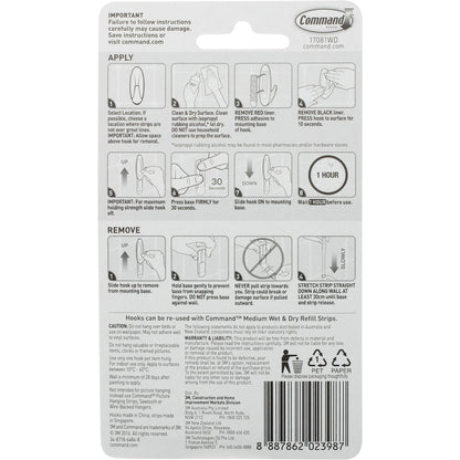 3M Command Wet & Dry Designer Hook 2 pack