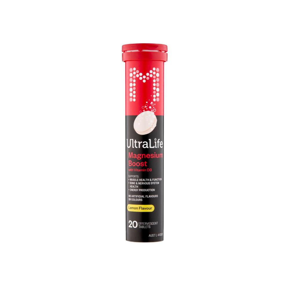 Ultra Life Effervescent Magnesium Lemon - 20 Pack