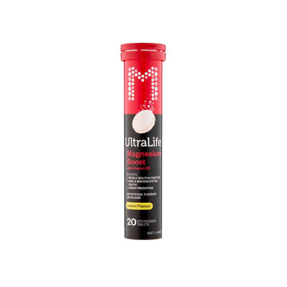 Ultra Life Effervescent Magnesium Lemon - 20 Pack