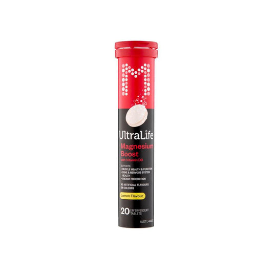 Ultra Life Effervescent Magnesium Lemon - 20 Pack