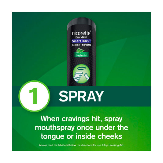 Nicorette Quit Smoking Quickmist Smart Track Nicotine Mouth Spray 1 Pack - 13.2mL