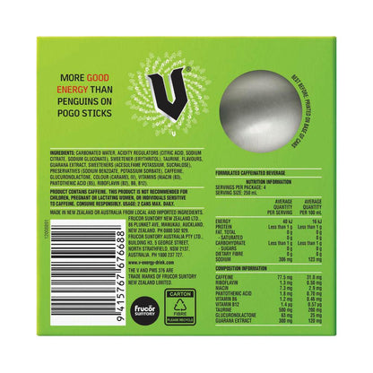 V Sugar Free Energy Drink 4x250mL - 4 pack