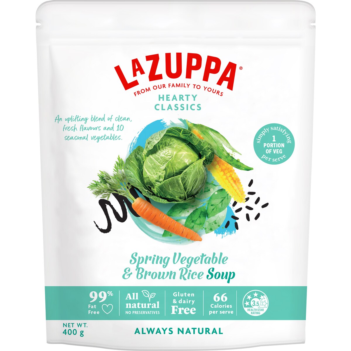 La Zuppa Soup Pouch Spring Vegetable & Brown Rice 400g