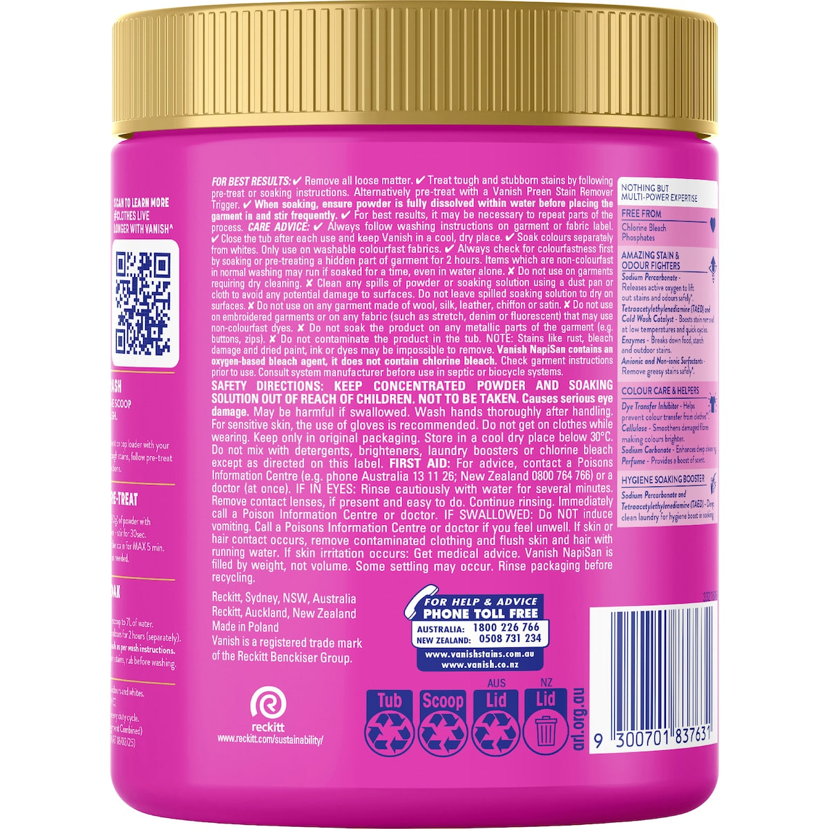 Vanish Gold Pro Turbo Stain Remover Powder 1kg