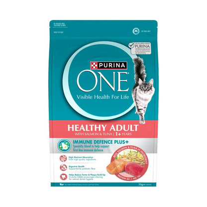 Purina One Adult Healthy With Salmon & Tuna Dry Cat Food - 3kg