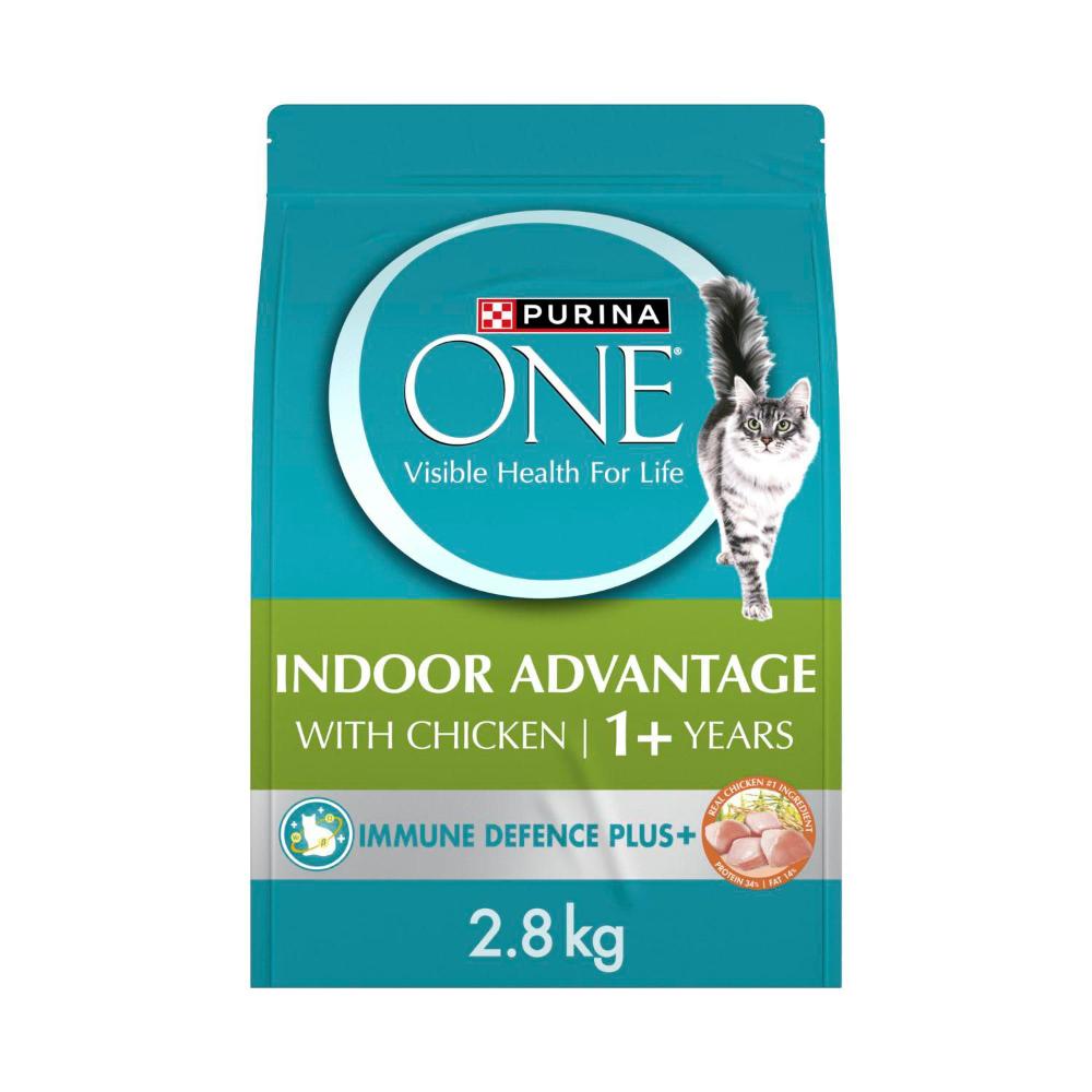 Purina One Adult Dry Cat Food Indoor With Chicken - 2.8kg