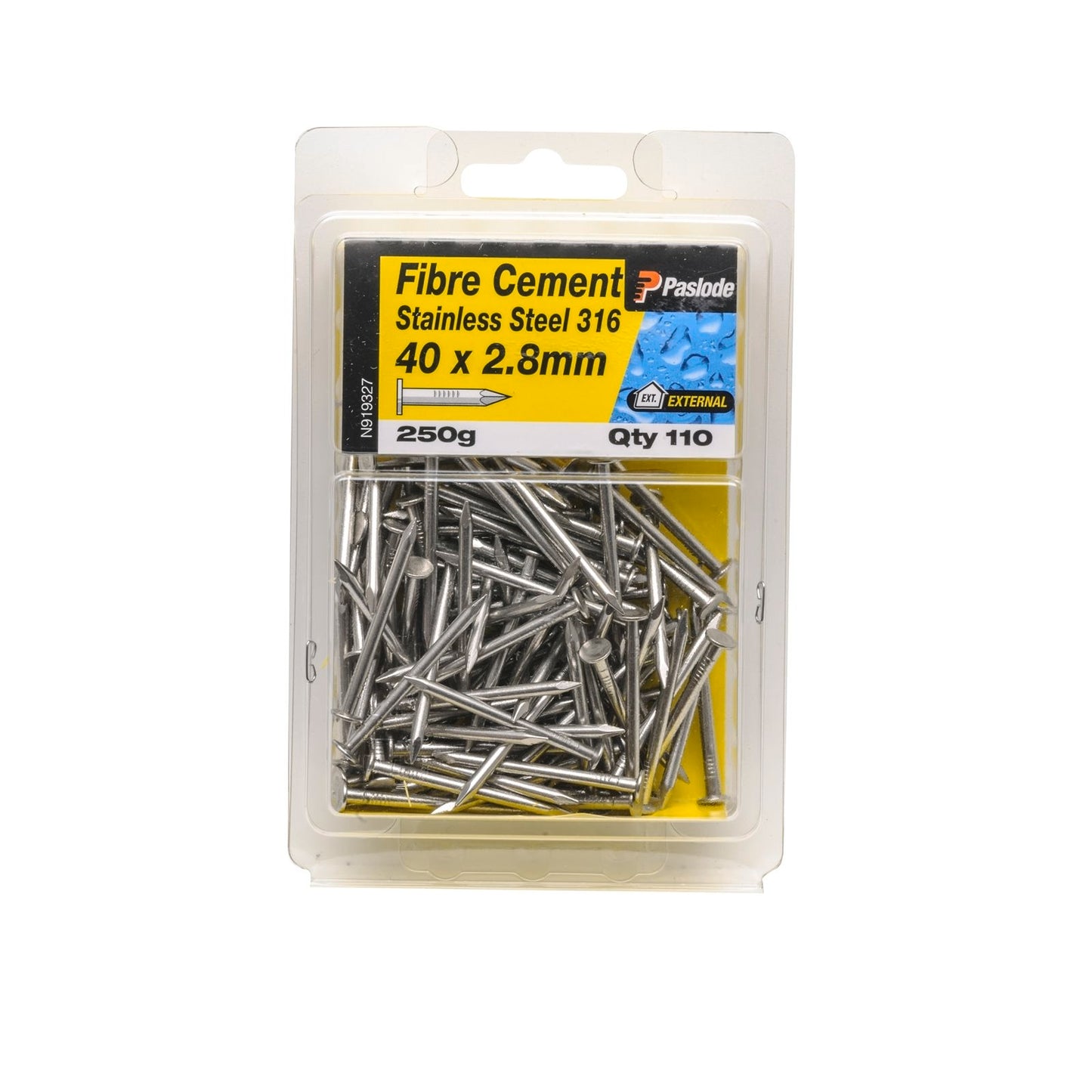 Paslode Fibre Cement Nails - 40 x 2.8mm - 250g - Stainless Steel