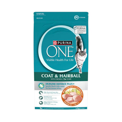 Purina One Adult Dry Cat Food Hairball Chicken - 1.4kg