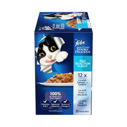 Felix Doubly Delicious Fish Selection Cat Food 85g - 12 pack