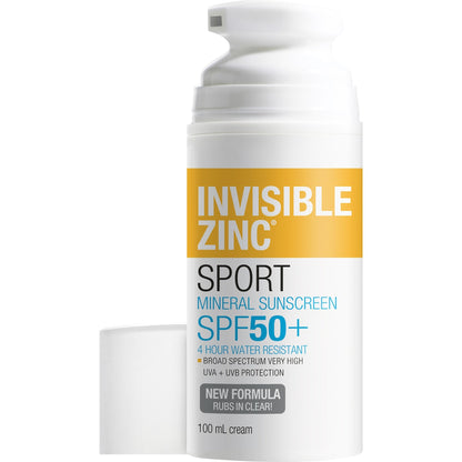 Invisible Zinc Spf 50+ Sport Mineral Sunscreen Cream 100g