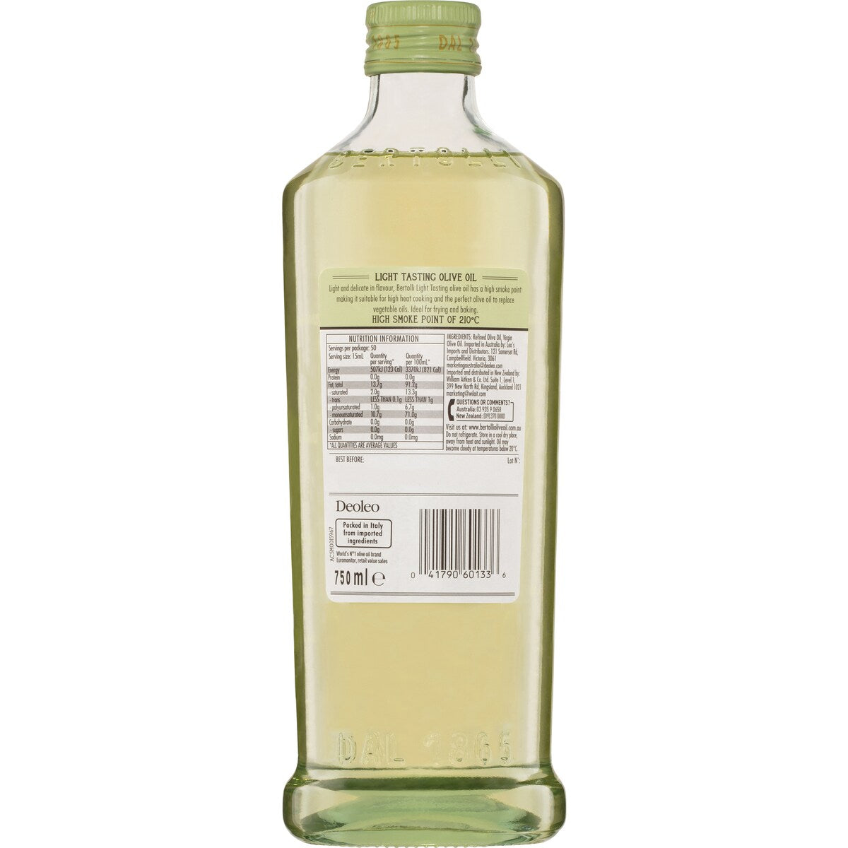 Bertolli Olive Oil Light In Taste 750mL