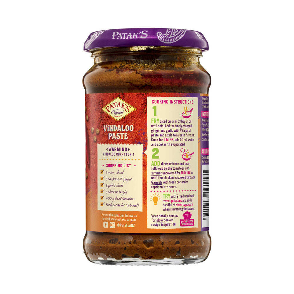 Patak's Vindaloo Curry Paste Hot - 283g