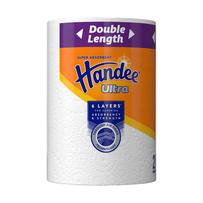 Handee Ultra Double Length Paper Towel Crisp White - 2 pack