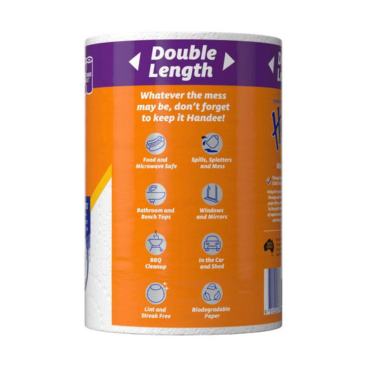 Handee Ultra Double Length Paper Towel Crisp White - 2 pack