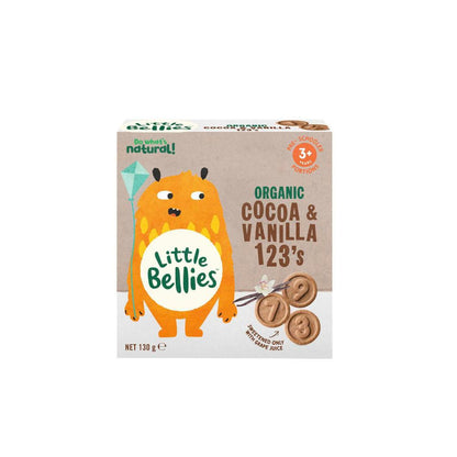 Little Bellies Organic Cocoa & Vanilla 123's Biscuits - 130g