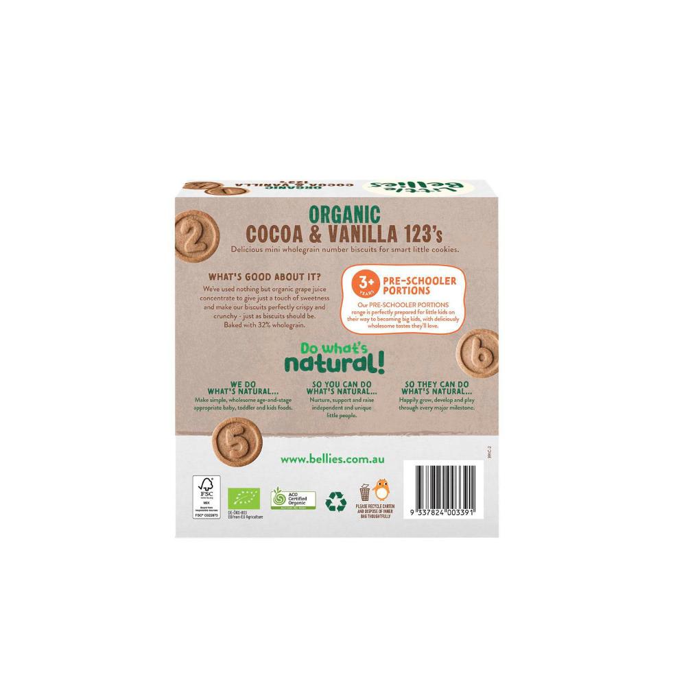 Little Bellies Organic Cocoa & Vanilla 123's Biscuits - 130g