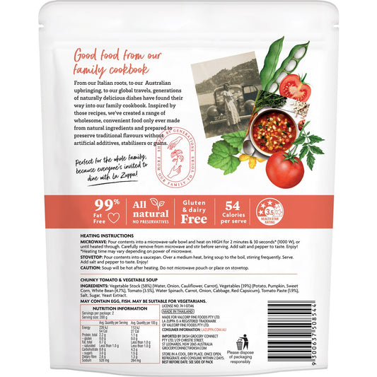 La Zuppa Soup Pouch Chunky Tomato & Veg 400g