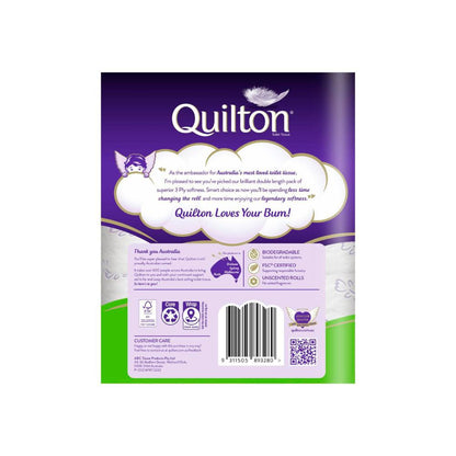 Quilton 3 Ply Floral Print Soft Double Length Toilet Paper - 9 pack