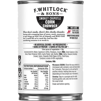 F.whitlock & Sons Smokey Chipotle Corn Chowder 420g