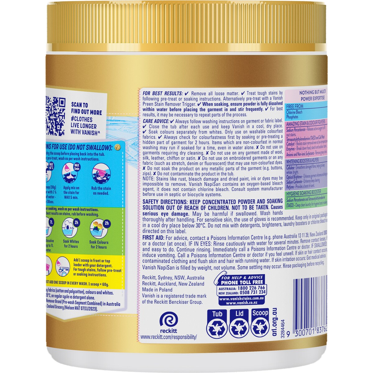 Vanish Gold Pro White Stain Remover 1kg