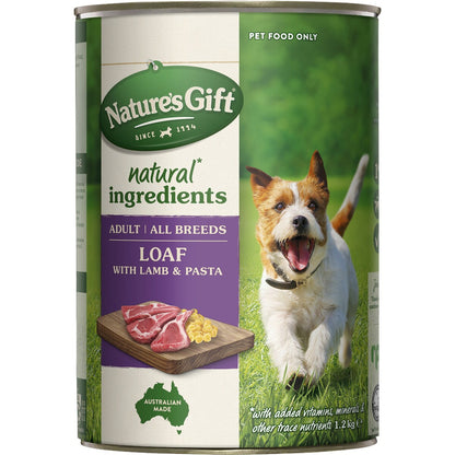 Nature's Gift Adult Dog Food Tin Loaf With Lamb & Pasta 1.2kg