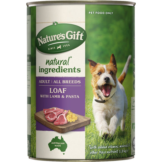 Nature's Gift Adult Dog Food Tin Loaf With Lamb & Pasta 1.2kg