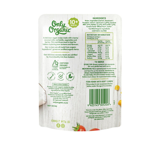 Only Organic Vegetable Lasagne 10+ Months - 170g