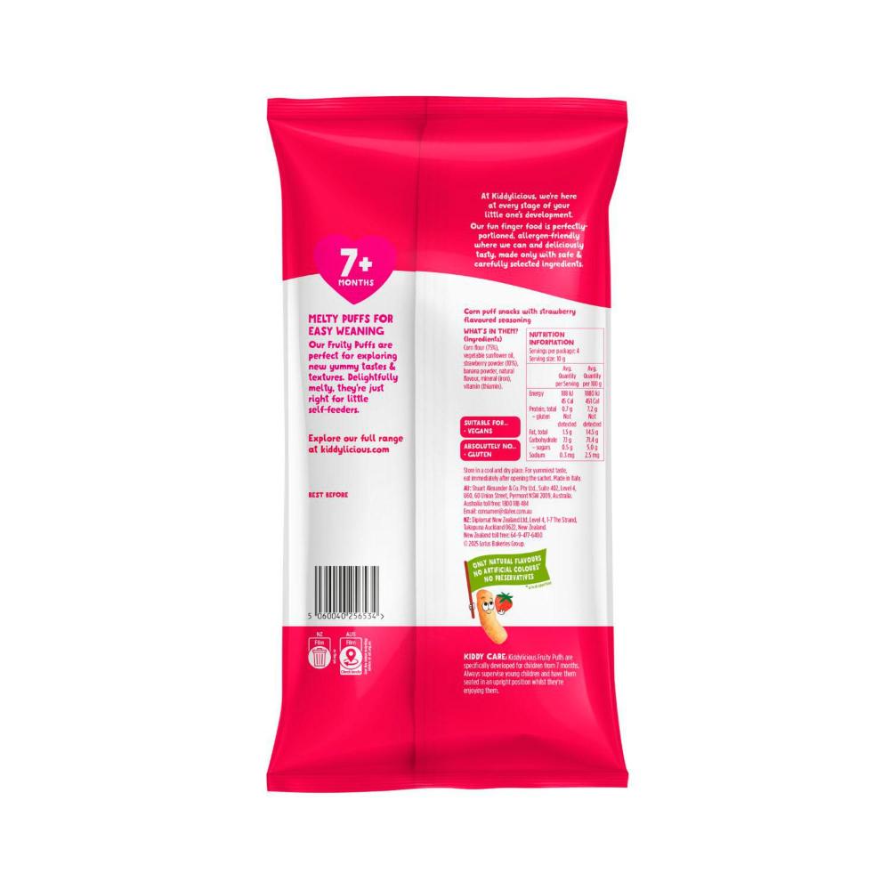 Kiddylicious Strawberry Frutiy Puffs - 4 pack