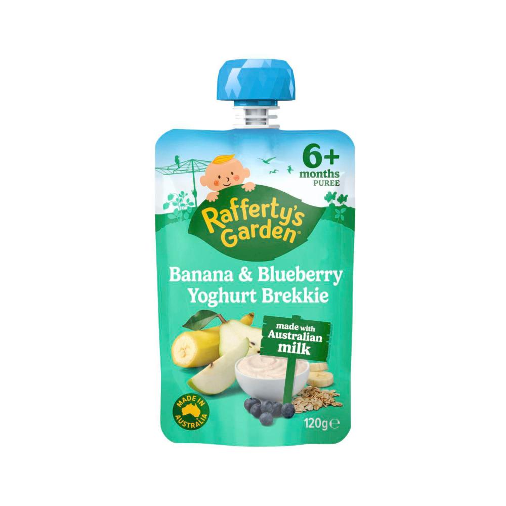 Rafferty's Garden Blueberry Banana & Pear Yoghurt Brekkie Baby Food Pouch 6+ M ... 120g