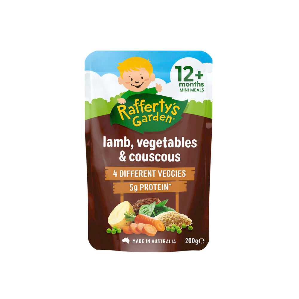 Rafferty's Garden Lamb Vegetables & Couscous Mini Meal Baby Food Pouch ... 200g