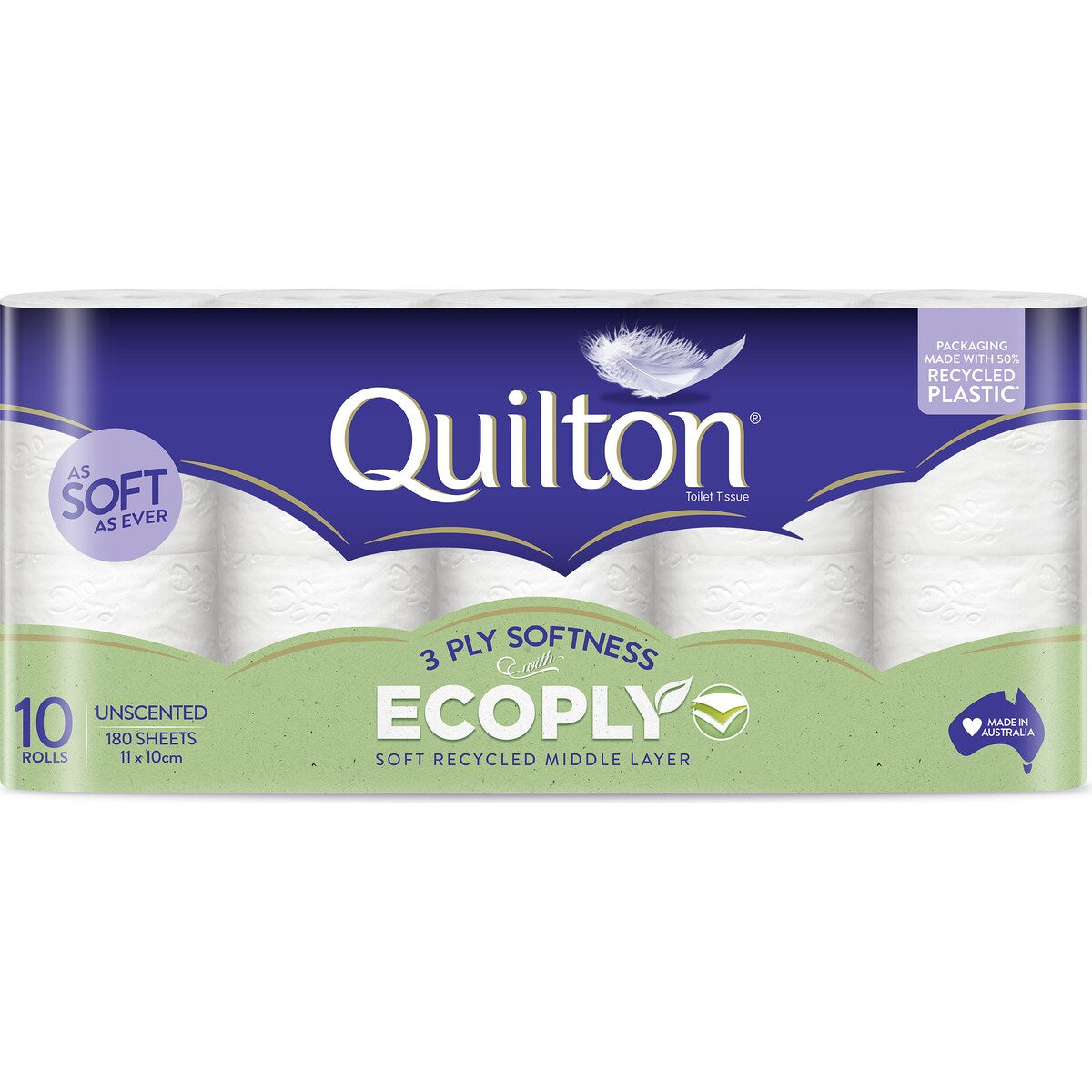Quilton 3 Ply Toilet Tissue EcoPly 10 pack