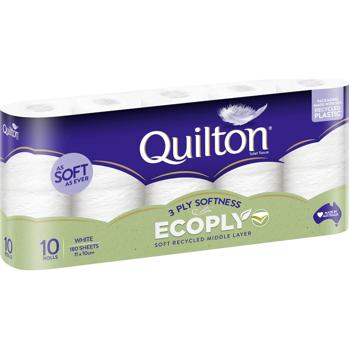 Quilton 3 Ply Toilet Tissue EcoPly 10 pack