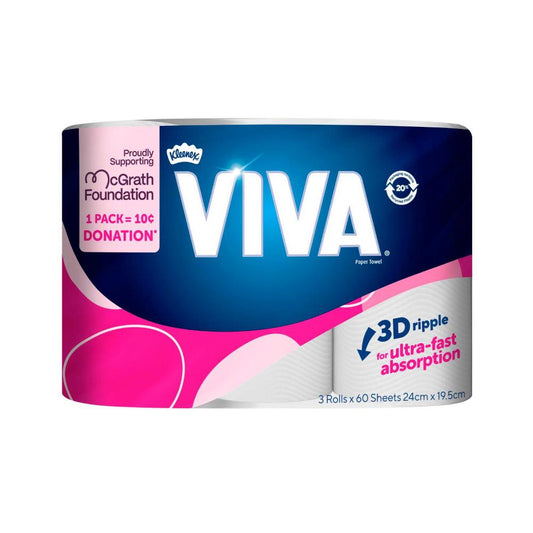 Viva Paper Towel White - 3 pack