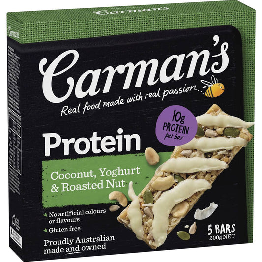 Carman's Protein Bars Coconut Yoghurt & Roasted Nut 5 Pack