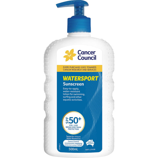 Cancer Council Watersport Spf50+ Sunscreen Pump 500ml
