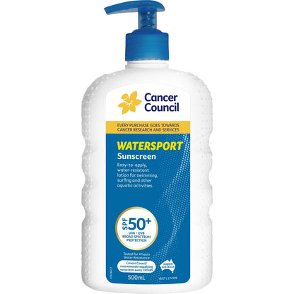 Cancer Council Watersport Spf50+ Sunscreen Pump 500ml