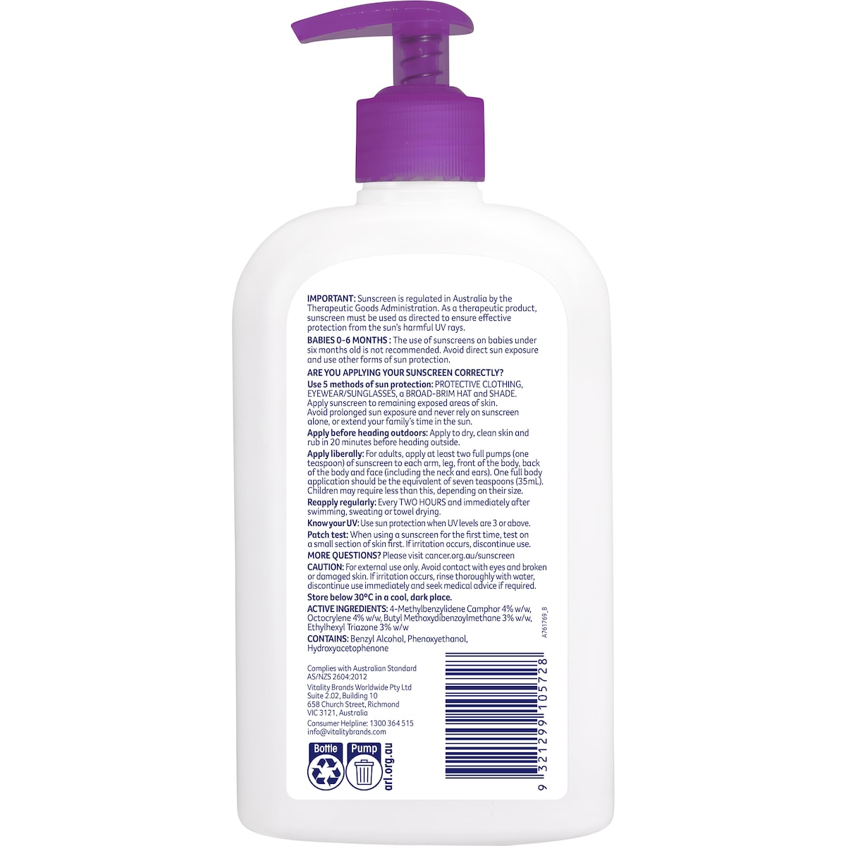Cancer Council Kid Sunscreen Spf50+ 500ml