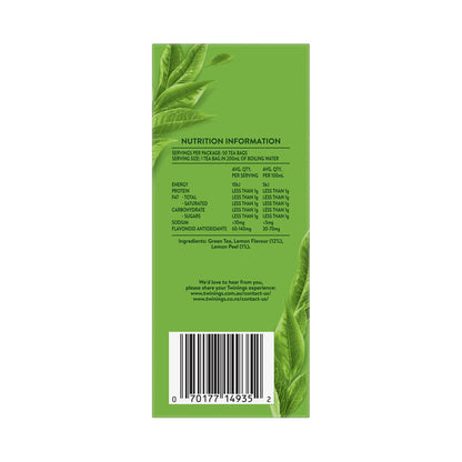 Twinings Green Tea & Lemon Tea Bags - 100g