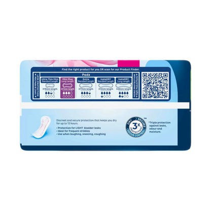 Tena Pads Mini Plus Length Incontinence Pad - 16 pack