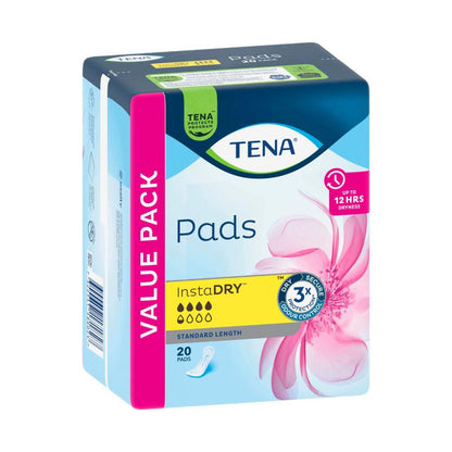 Tena Insta Dry Standard Length Incontinence Pads - 20 pack