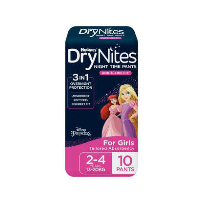 DryNites Night Time Pants For Girls 2-4 Years (13-20kg) - 10 pack