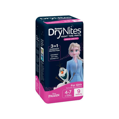 DryNites Night Time Pants For Girls 4-7 Years (17-30kg) - 9 pack