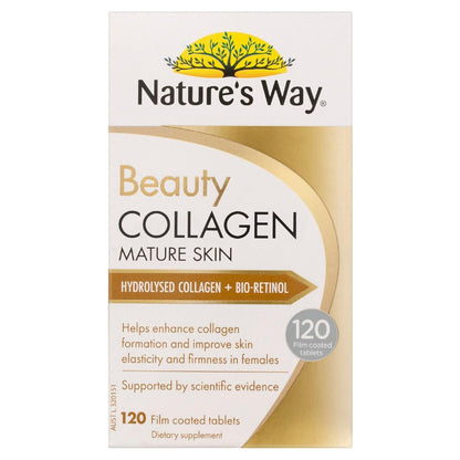 Natures Way Beauty Collagen Mature Skin Film Coated Tablets 120 pack
