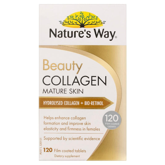 Natures Way Beauty Collagen Mature Skin Film Coated Tablets 120 pack