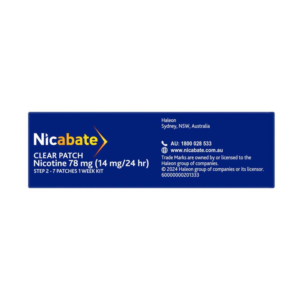 Nicabate Clear Patch Quit Smoking Step 2 14 Mg - 7 pack
